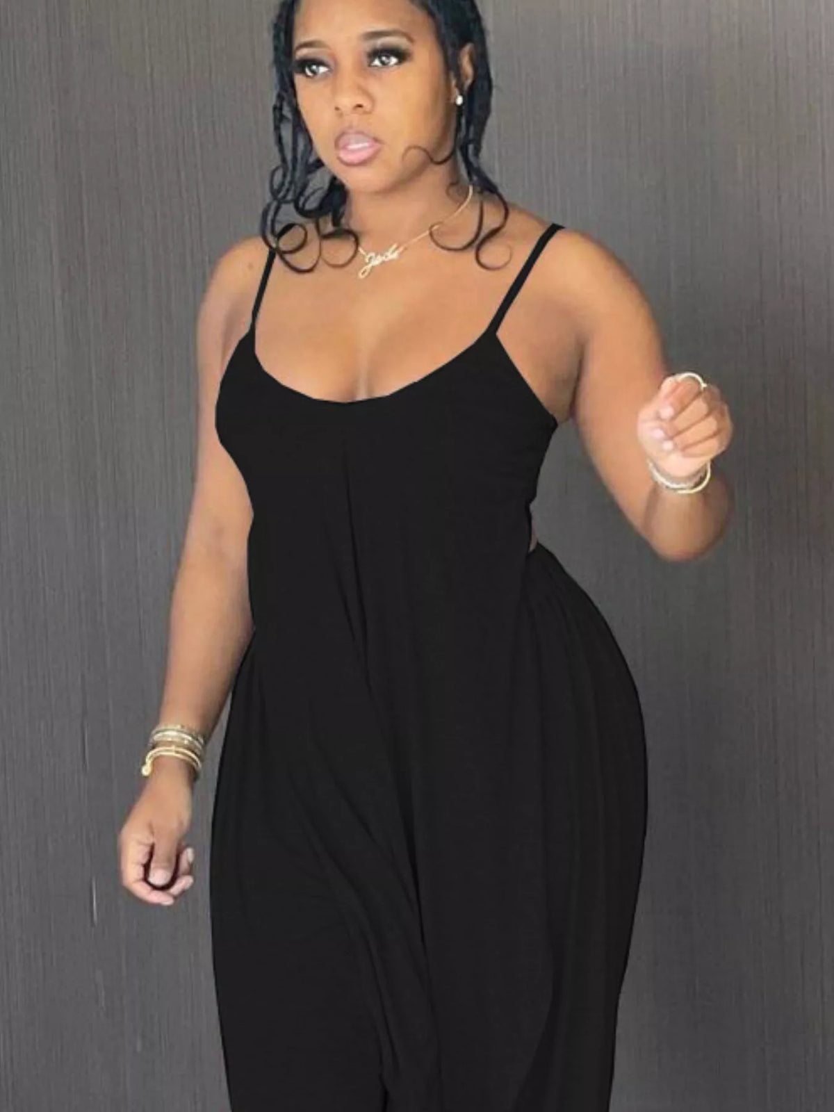 Asymmetrical Hem Cami and Pants Set, view 8