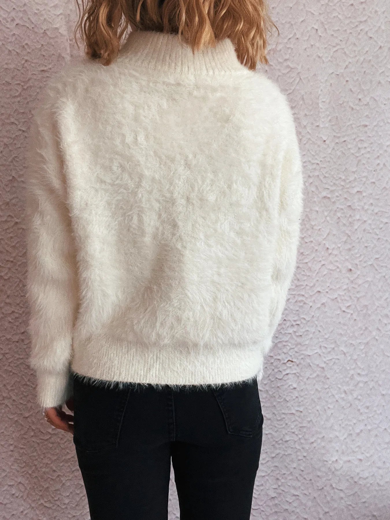 Cozy Fuzzy Half-Zip Sweater - Fashorio