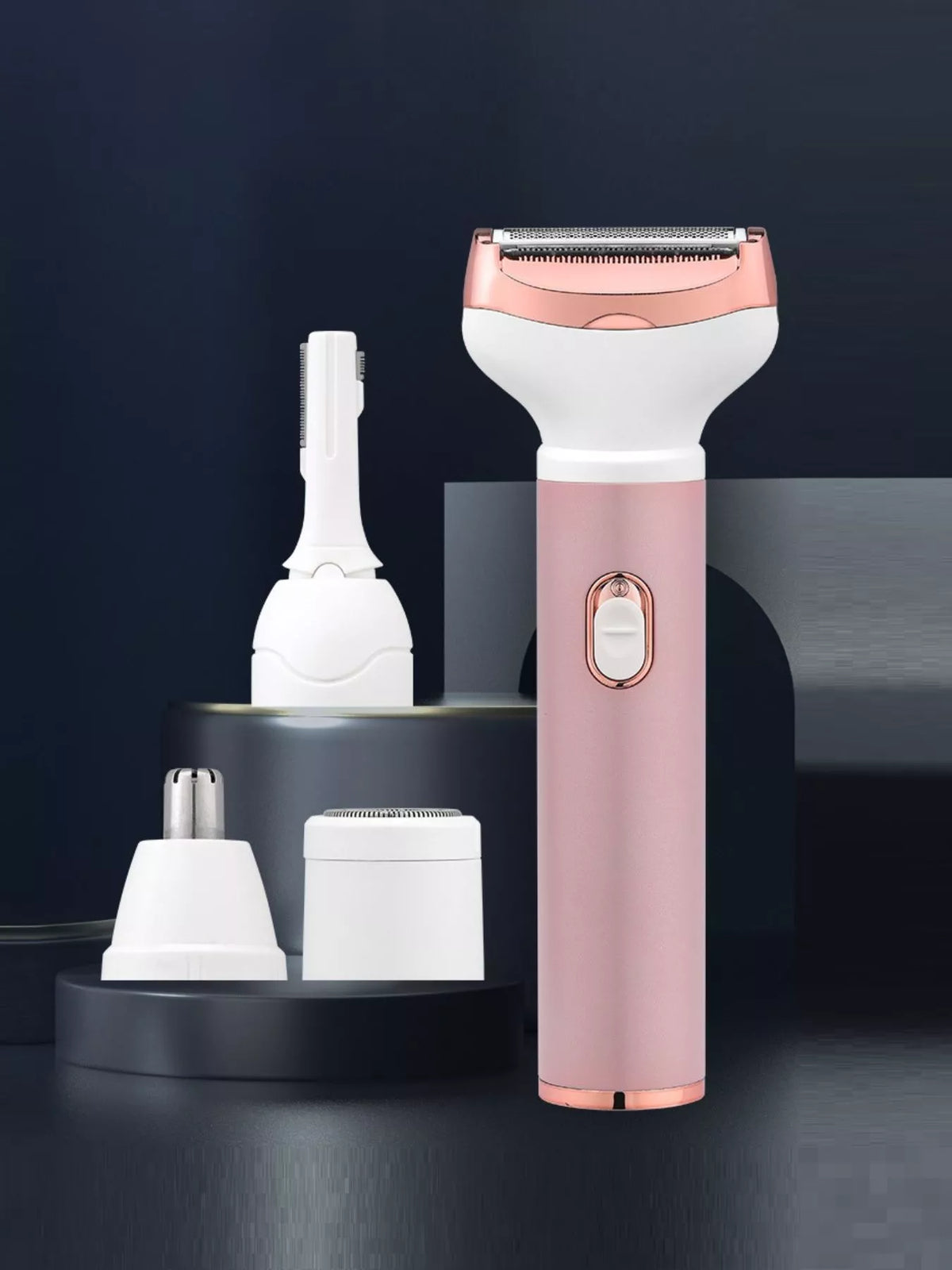 Pink epilator held in hand