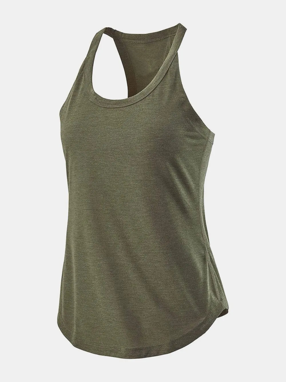 Scoop Neck Active Tank Matcha Green - Fashorio