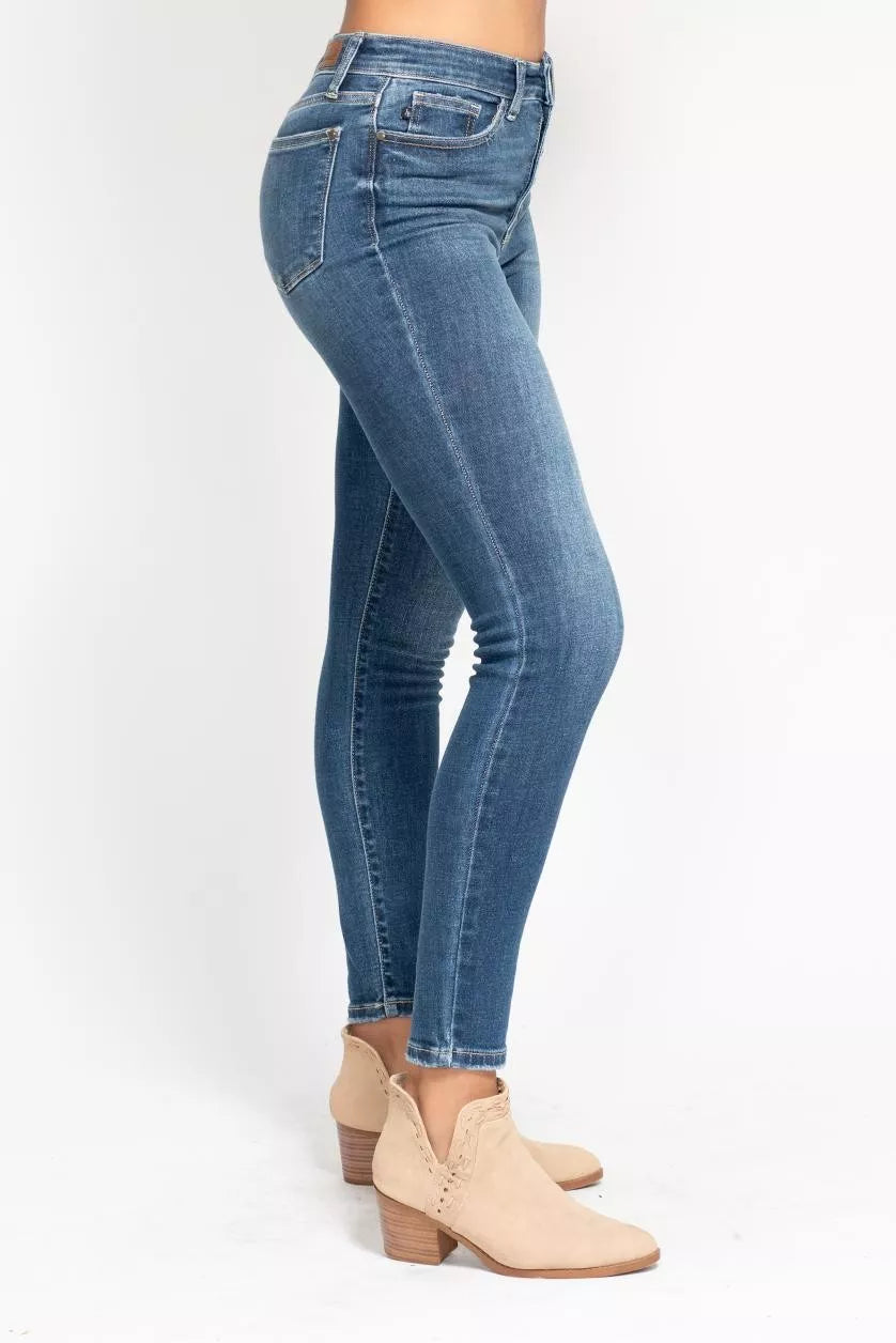 Judy Blue High Rise Button Fly Skinny Jeans, view 7