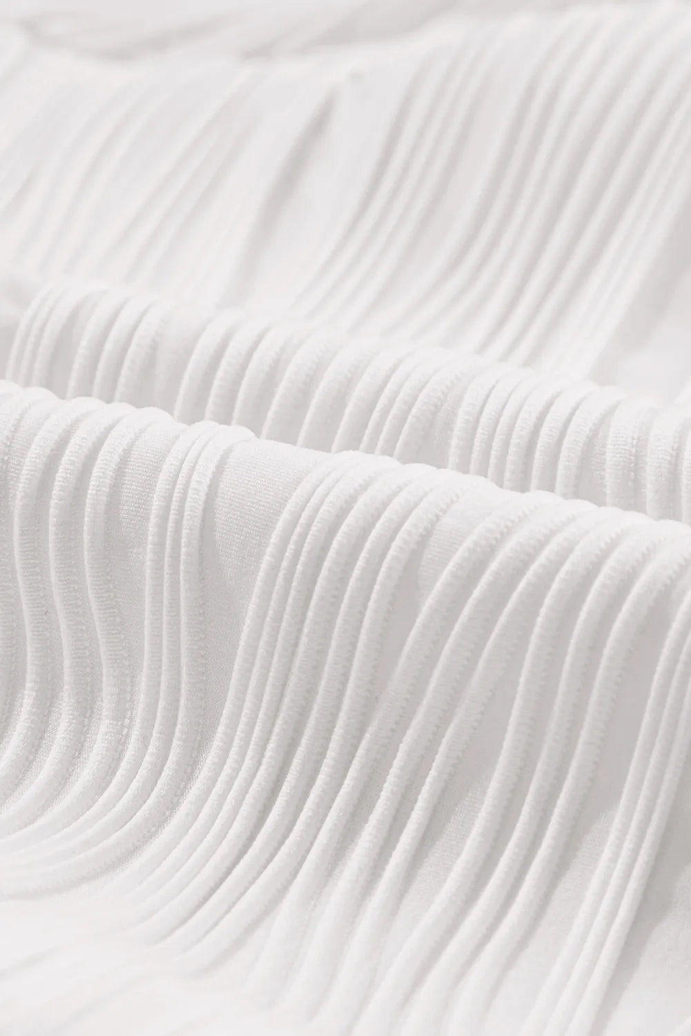 Ruffled Round Neck Textured Top - Fashorio