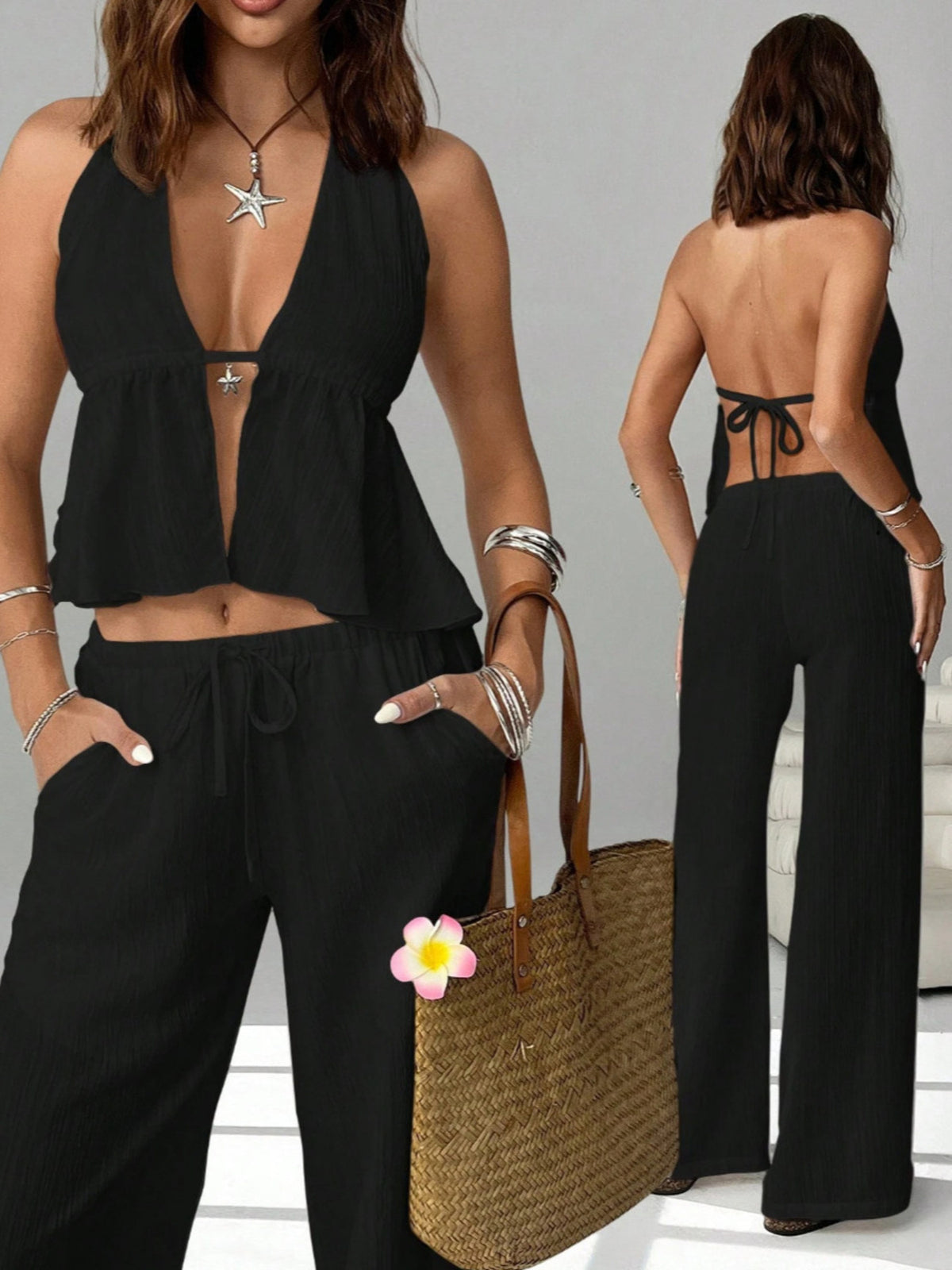 Coordinated cami and pants summer set