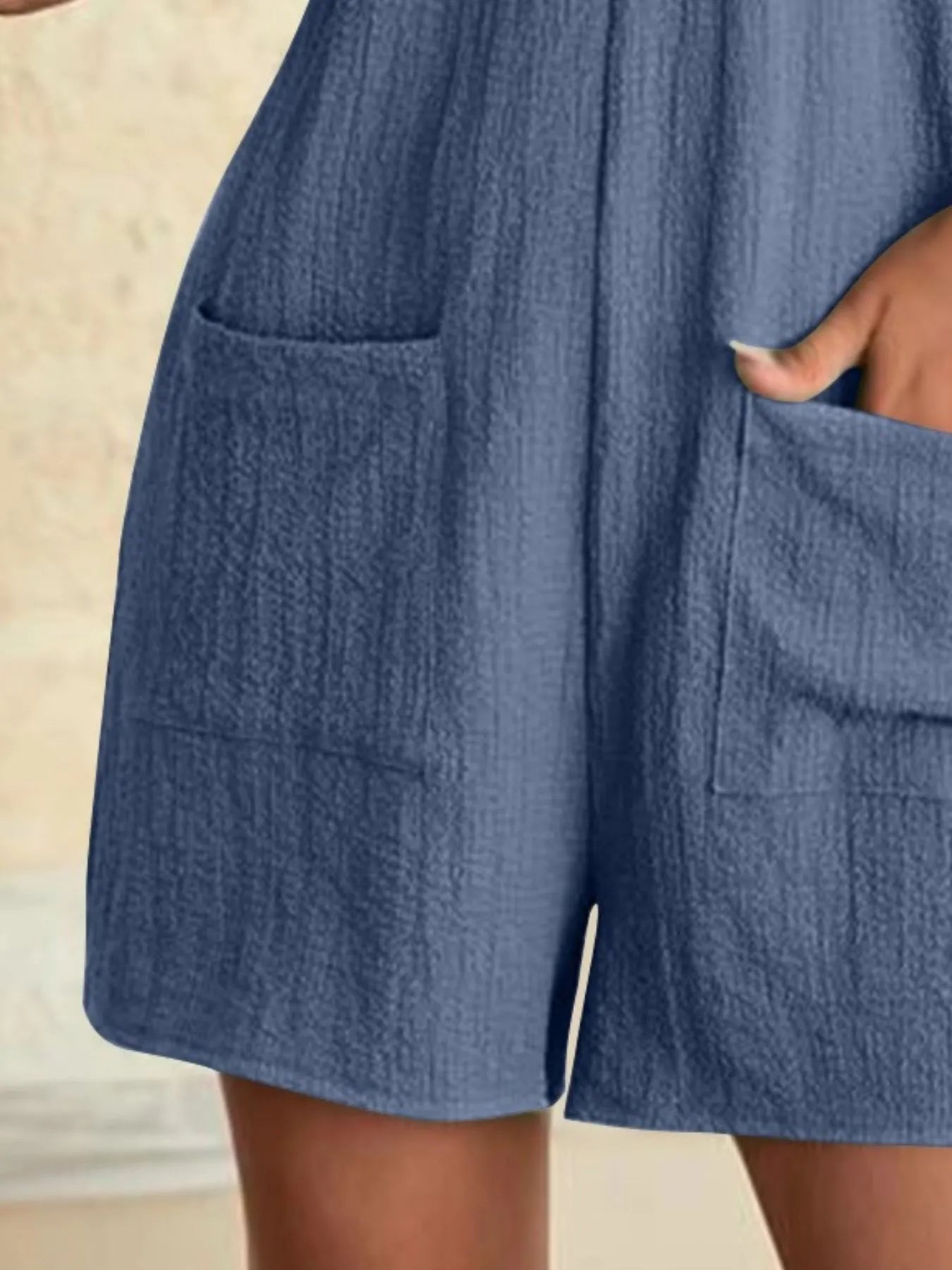 Full Size Knot Strap Romper with Pockets Plus Size - Fashorio