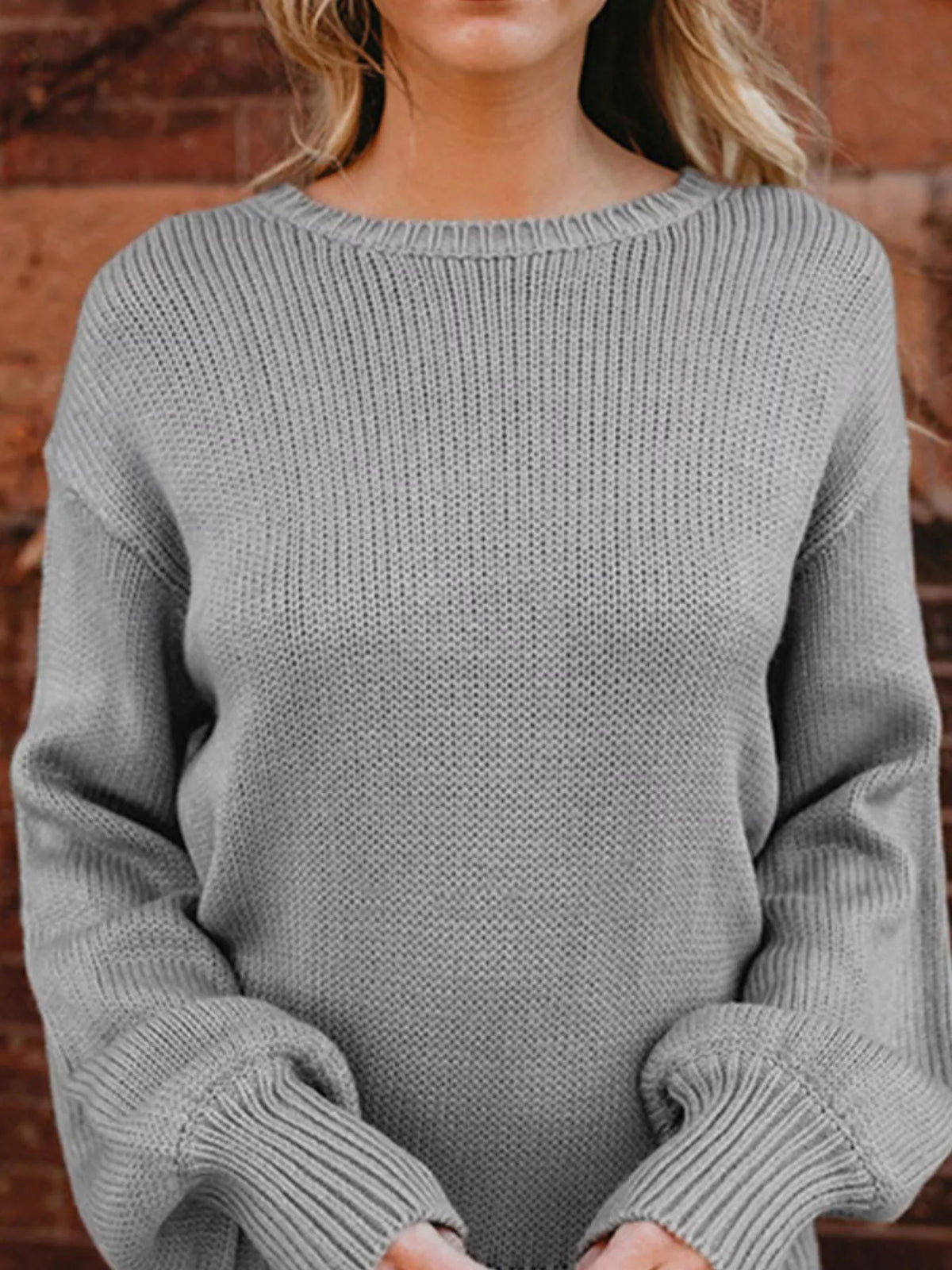 Tied Back Long Sleeve Sweater front view