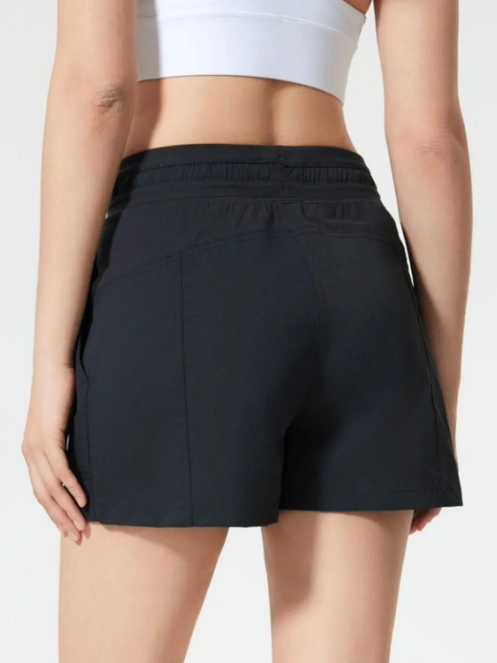 Drawstring Active Shorts with Pockets front view 15