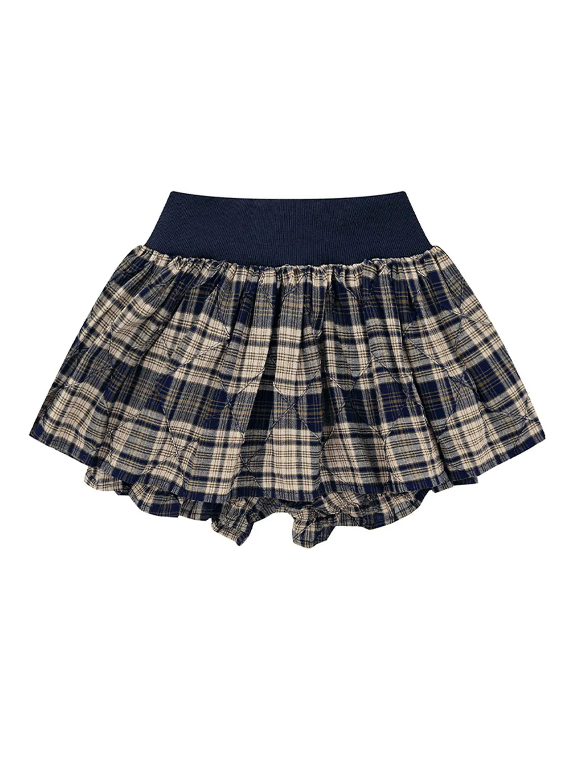 Drawstring Plaid Skort - Fashorio