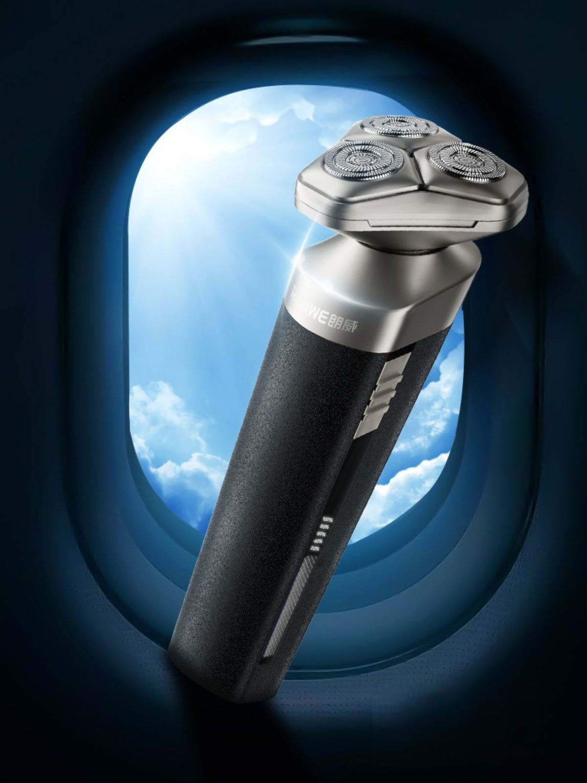 Grey rechargeable rotary shaver