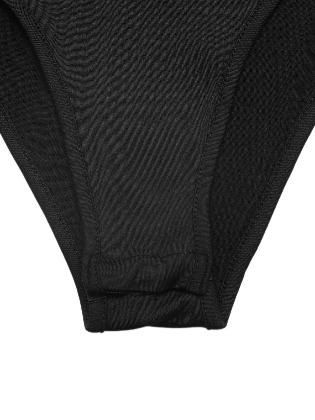 Black sheer lace panel sleeveless bodysuit front view