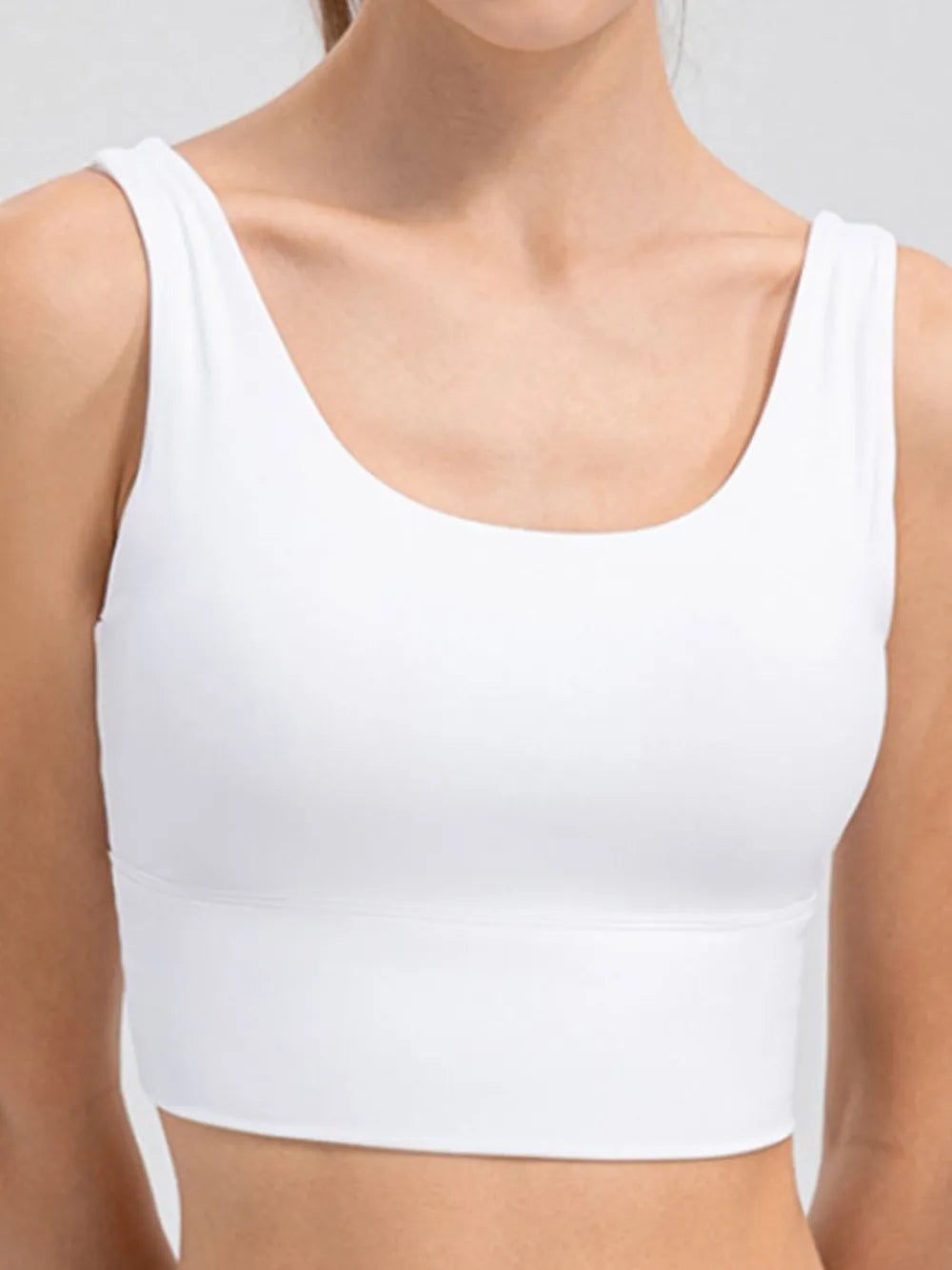 Scoop Neck Wide Strap Active Tank - Fashorio