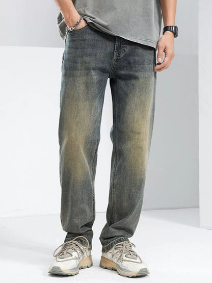 Men's Washed Loose Fit Jeans Nostalgic Blue - Fashorio