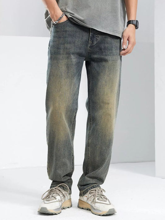 Men's Washed Loose Fit Jeans Nostalgic Blue - Fashorio