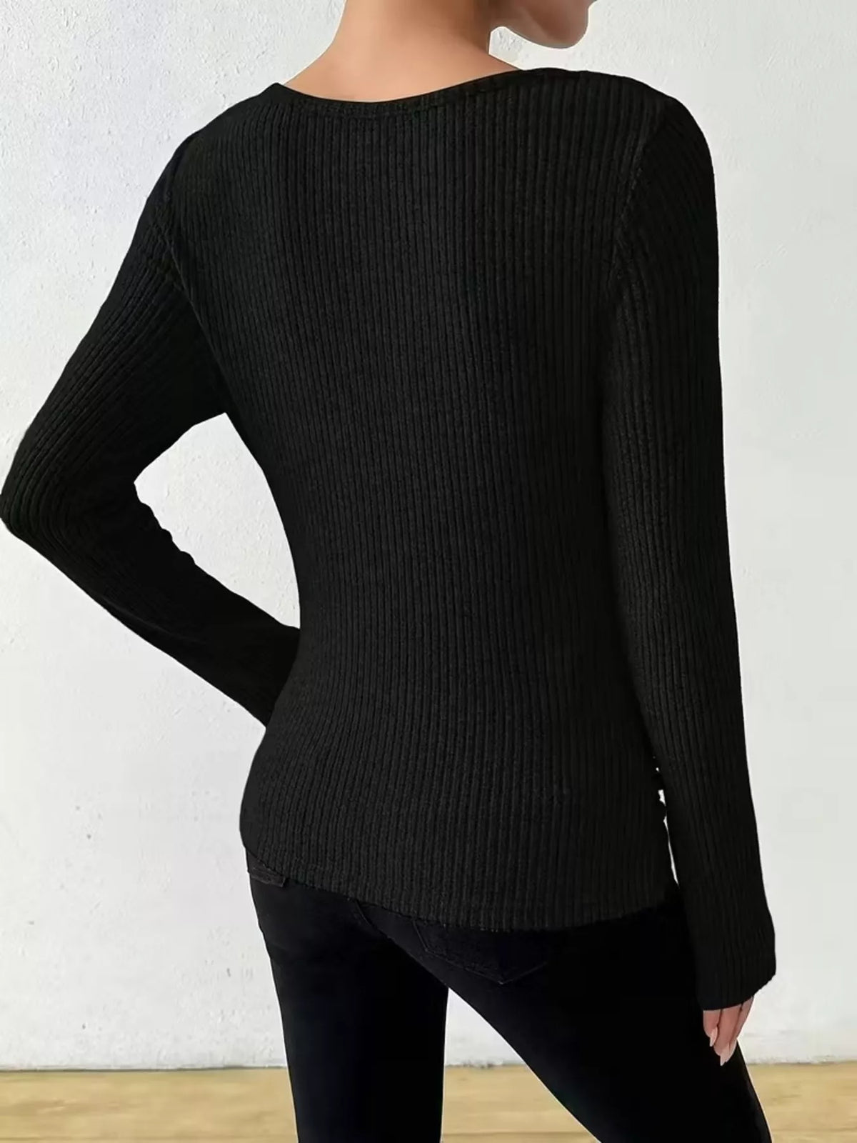 Rose red ribbed sweater