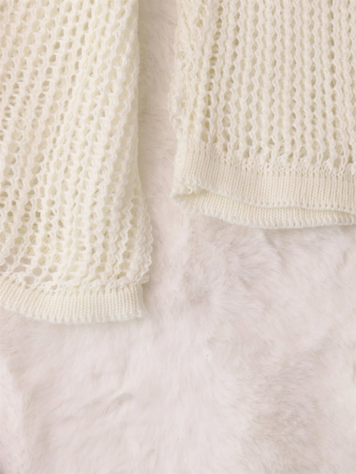 openwork relaxed knit cover up styling detail