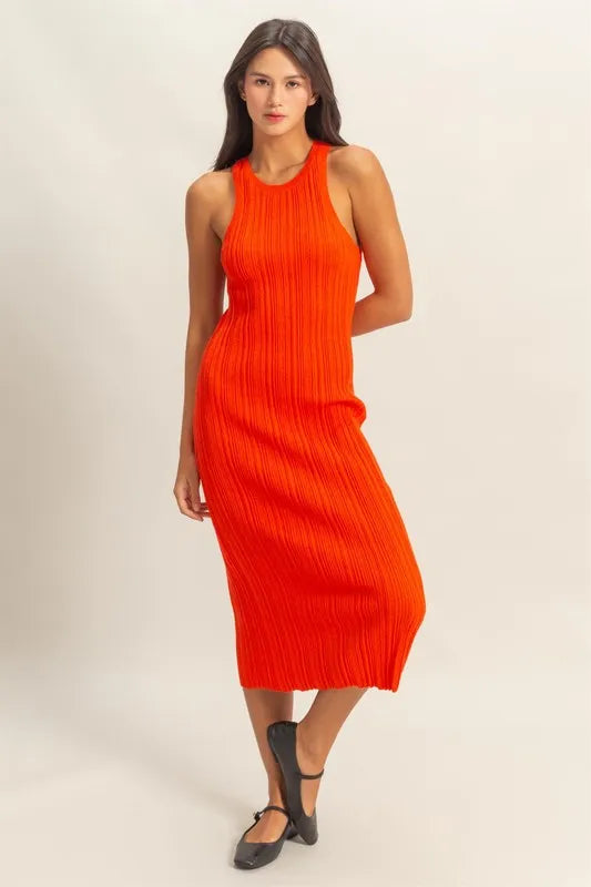 HYFVE Round Neck Bodycon Ribbed Knit Dress - Fashorio