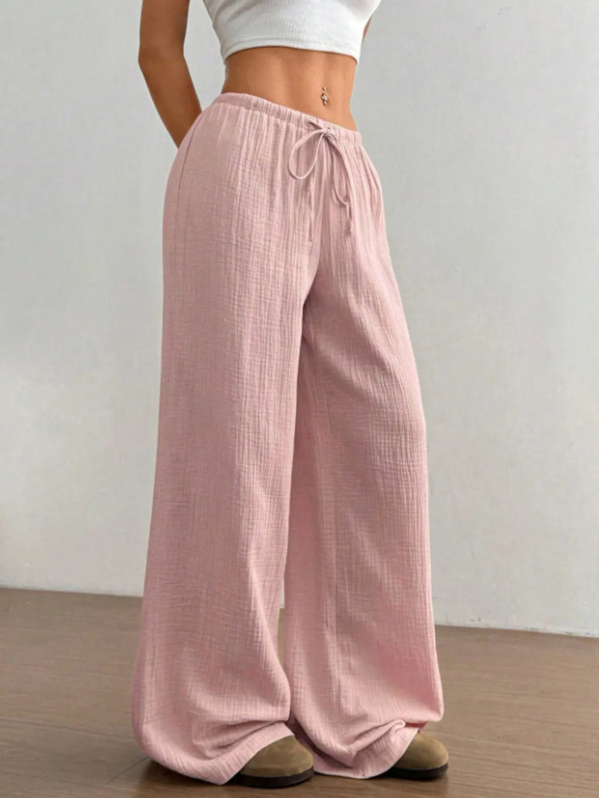 Wide Leg Casual Pants with Stretch, view 11