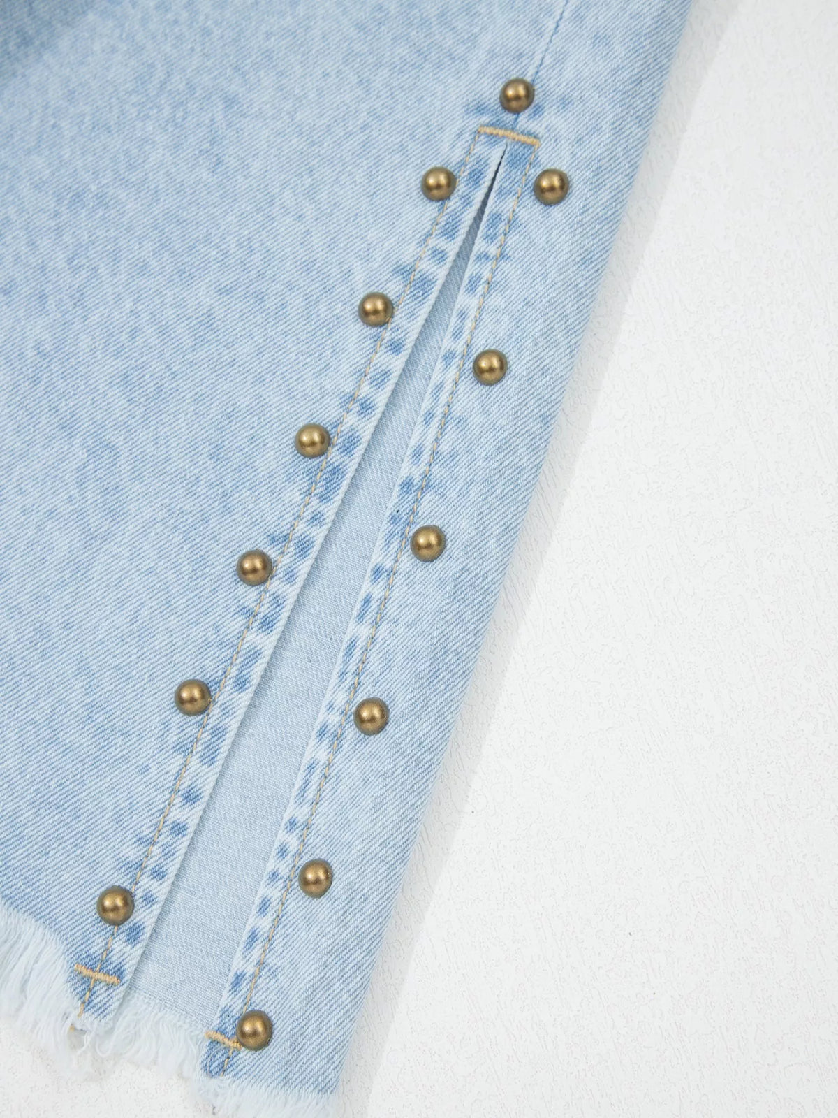 Studded Side Slit Wide Leg Jeans, view 10