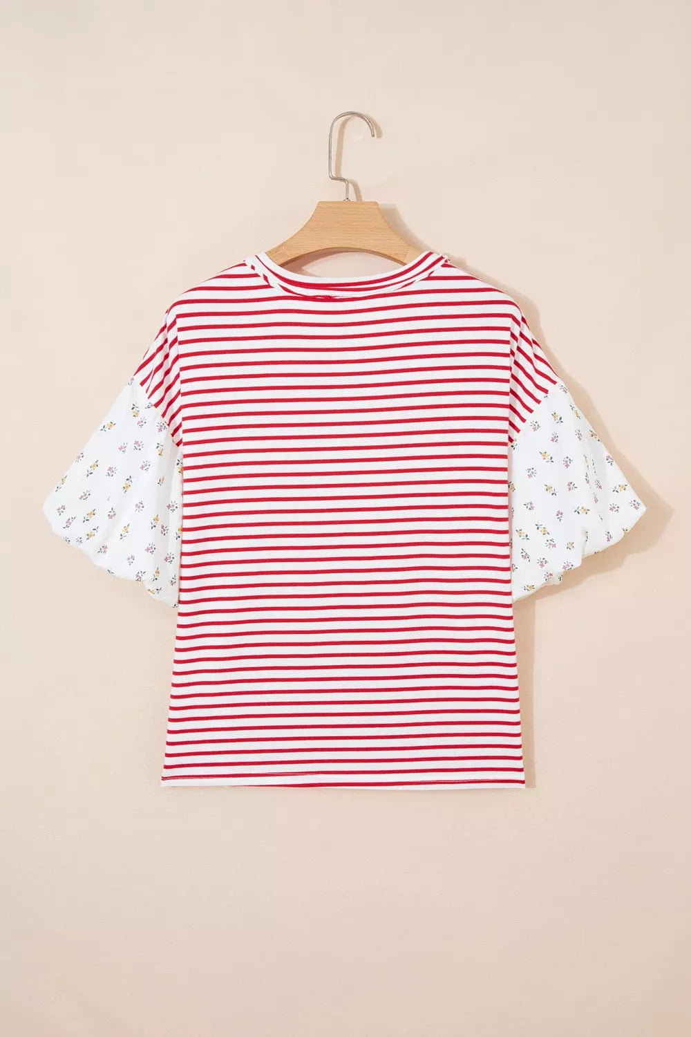 Burnt coral patchwork top side view