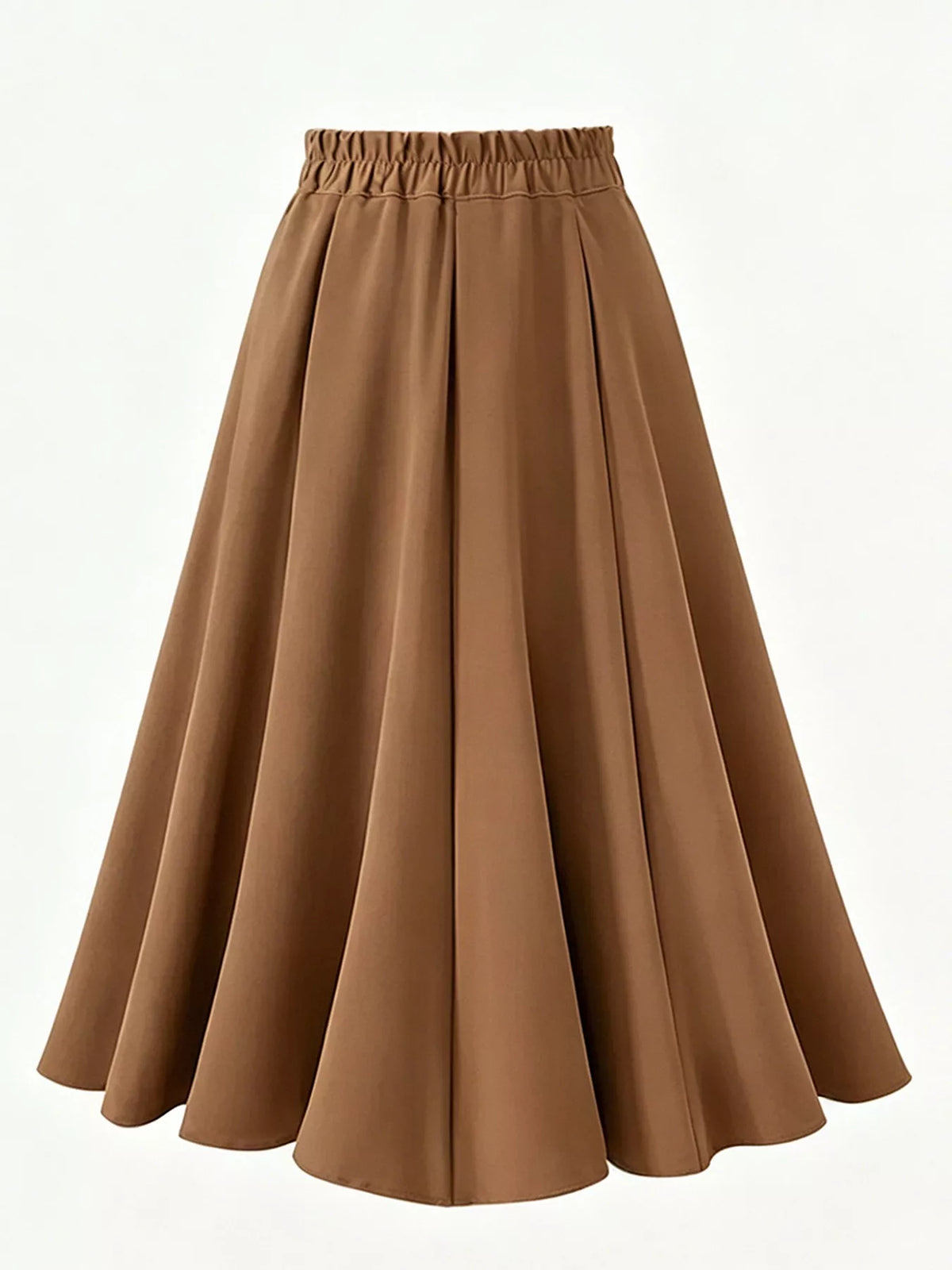 Pleated midi skirt in a bright orange red tone