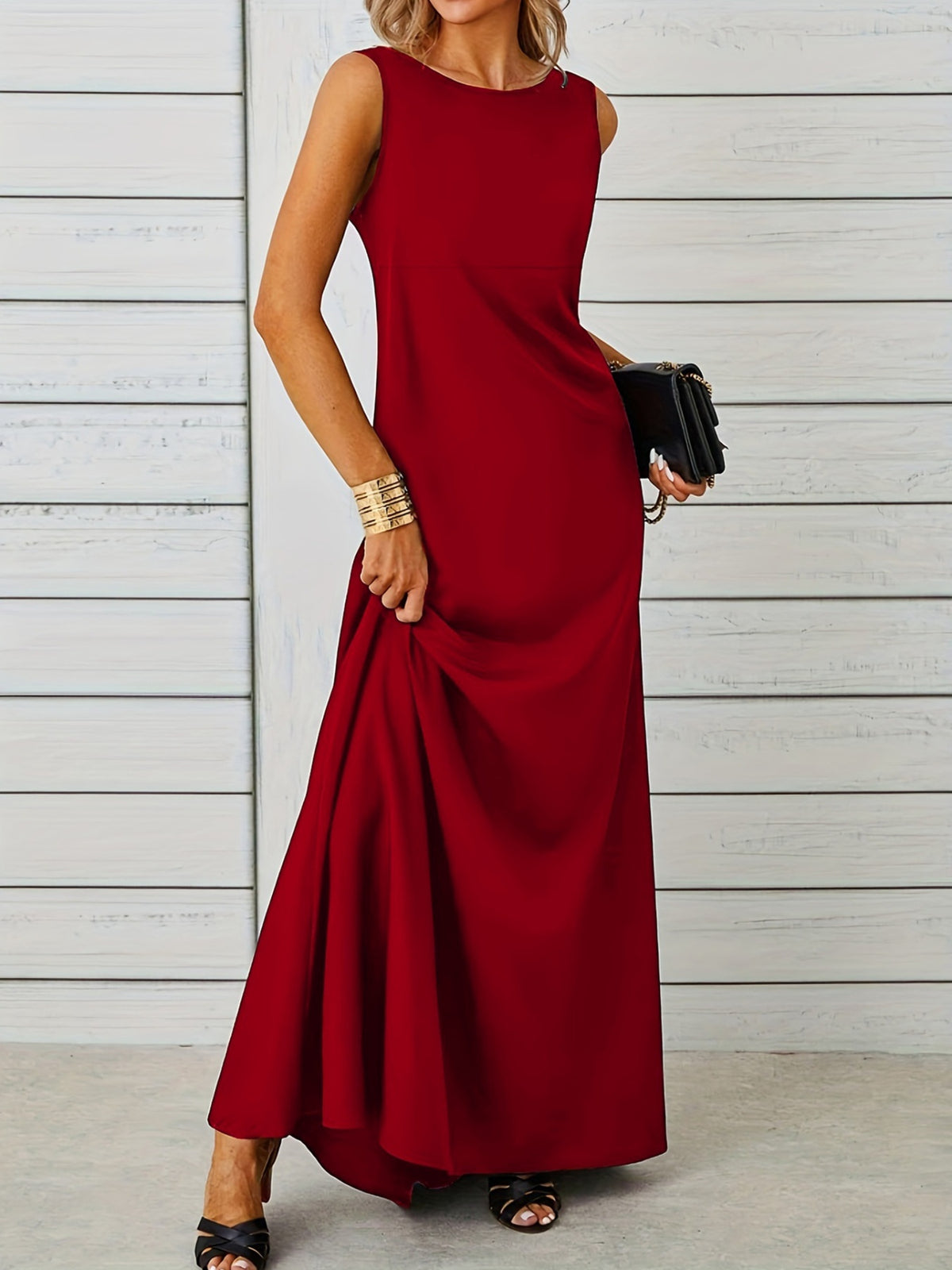 Color range of flowy maxi dress