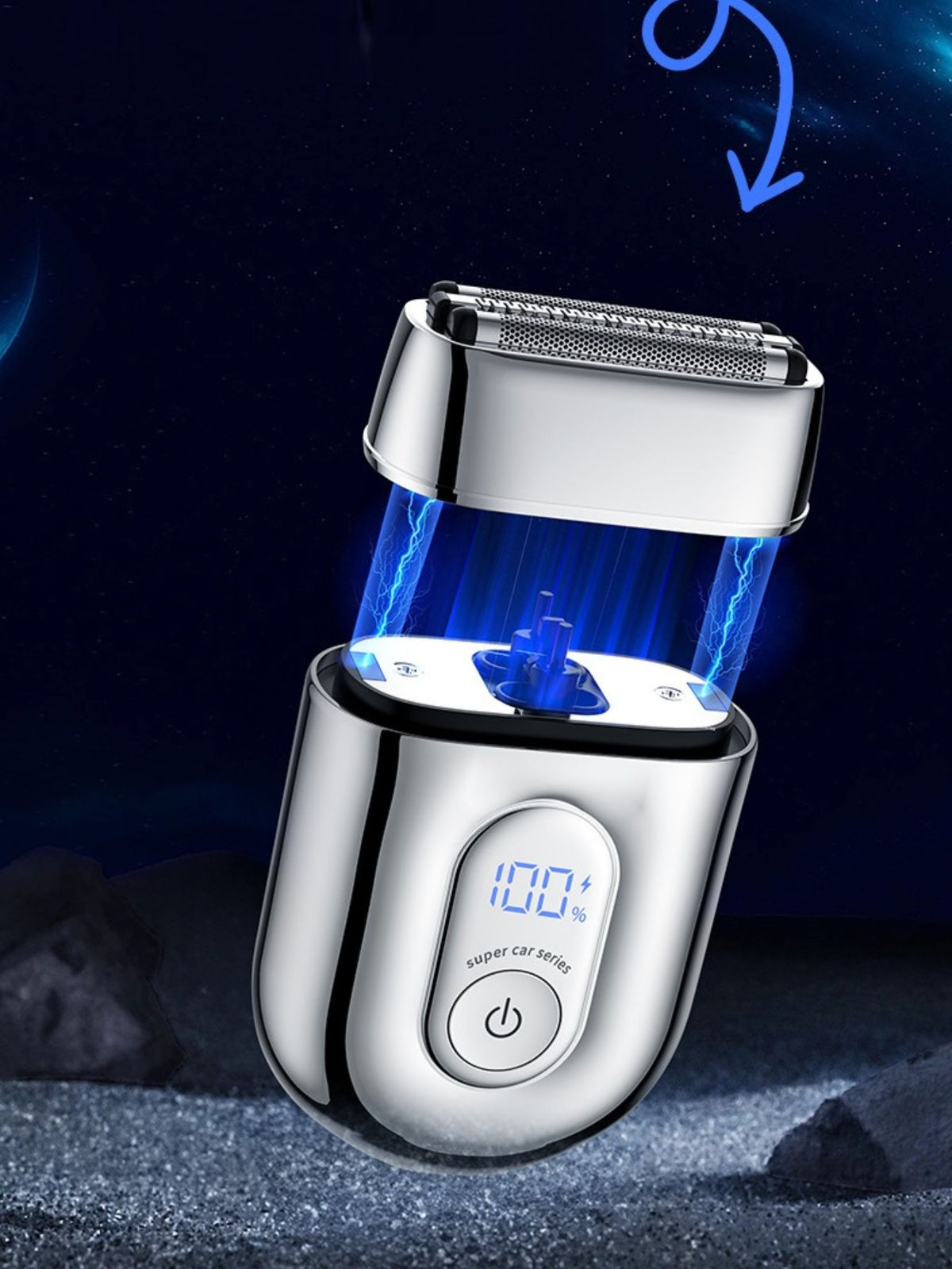 Portable shaver held in hand