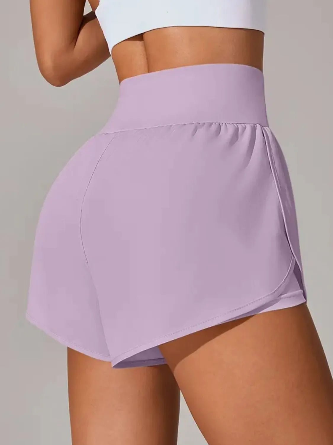 Pocketed High Waist Active Shorts - Fashorio