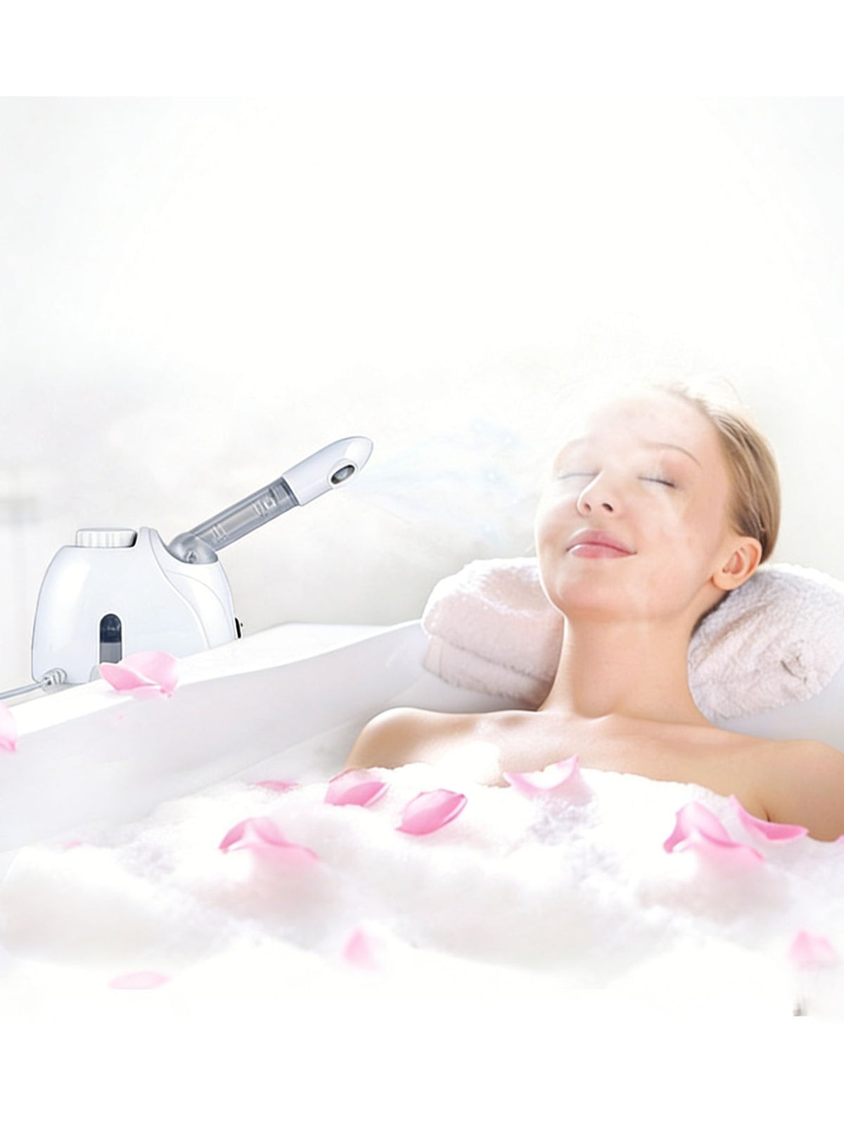 Facial steamer in use for skin care