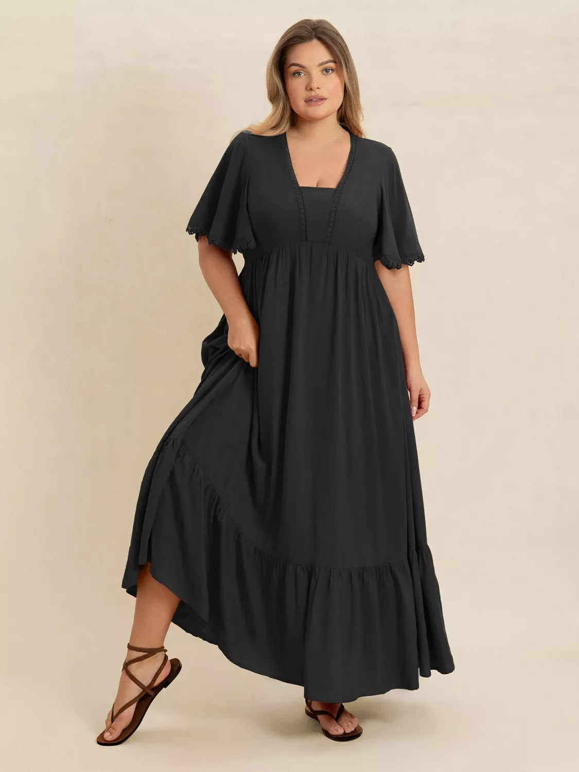 Black maxi dress full length