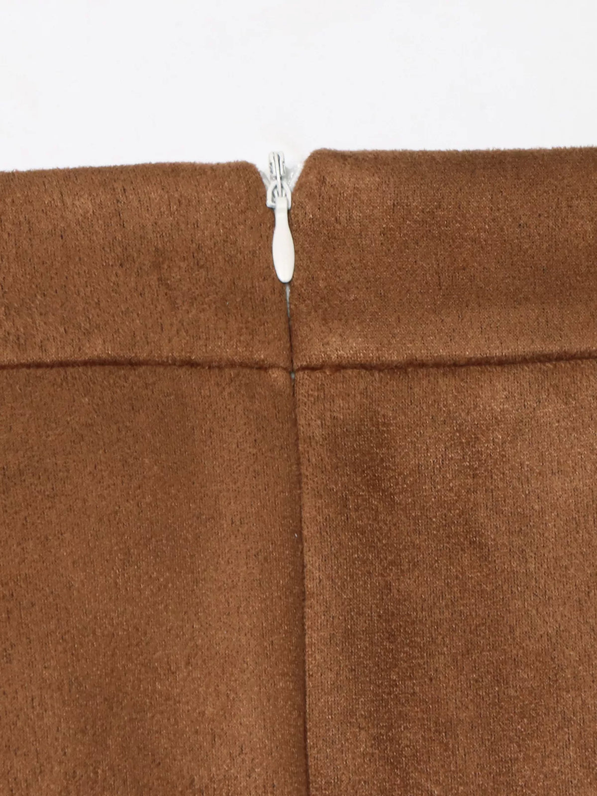 brown wrap midi skirt styled on model