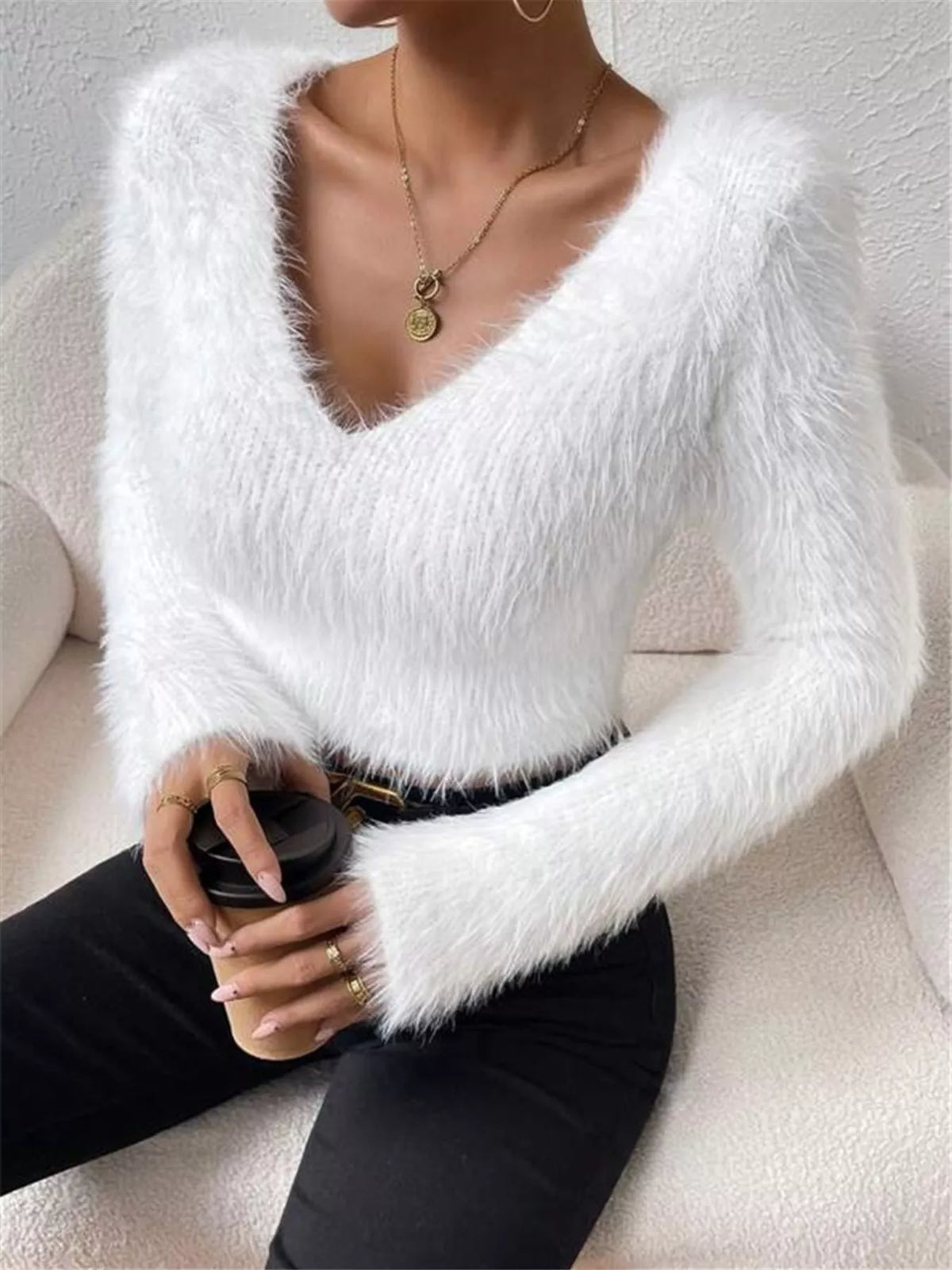 Soft plush sweater alternate color view
