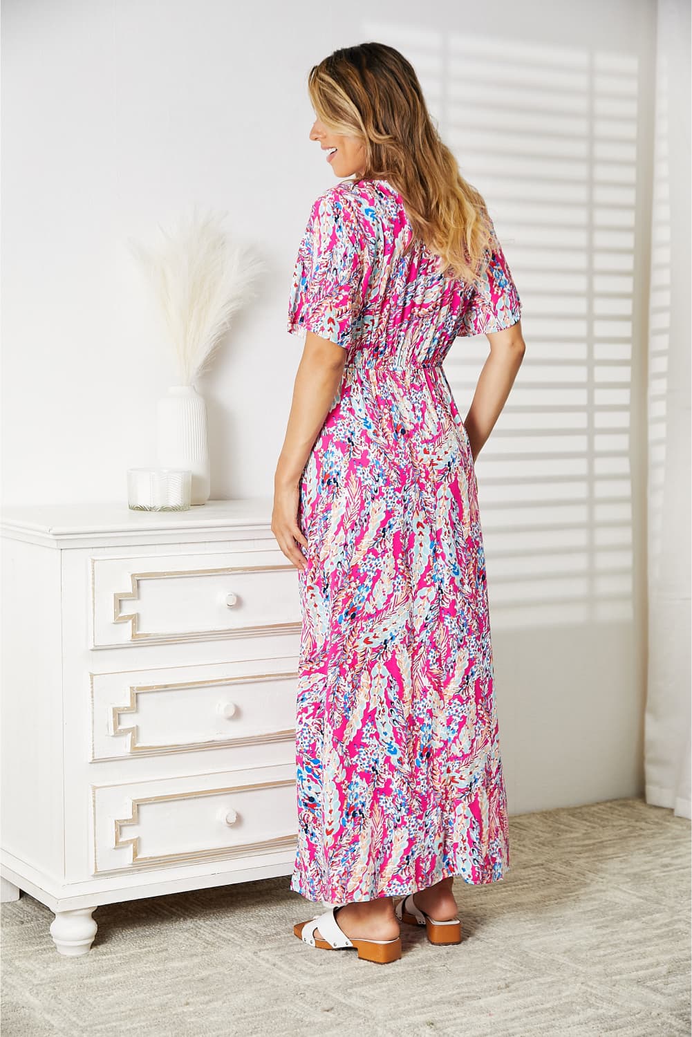 Double Take Multicolored V-Neck Maxi Dress - Fashorio