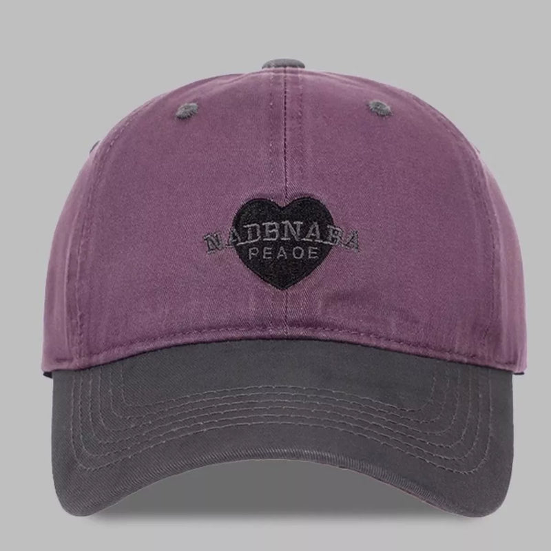 Vintage washed heart baseball cap front view