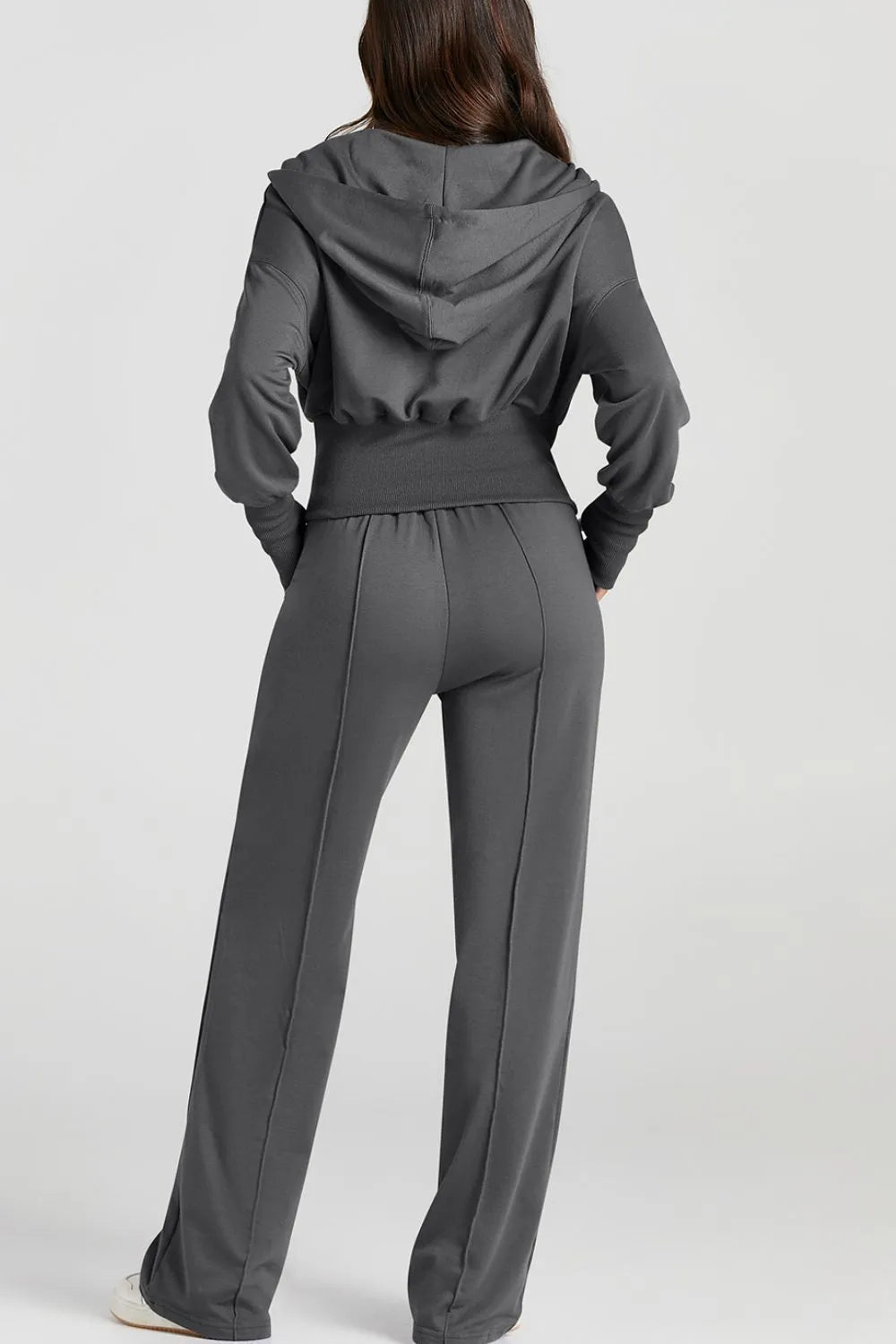Zip Up Hoodie and Pants Active Set styled look