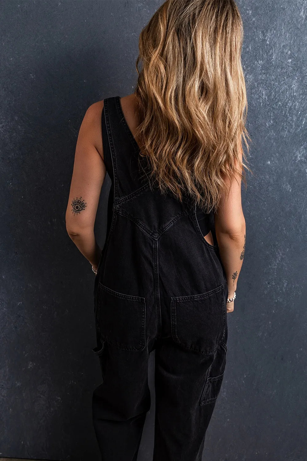 Pocketed Straight Denim Overalls - Fashorio