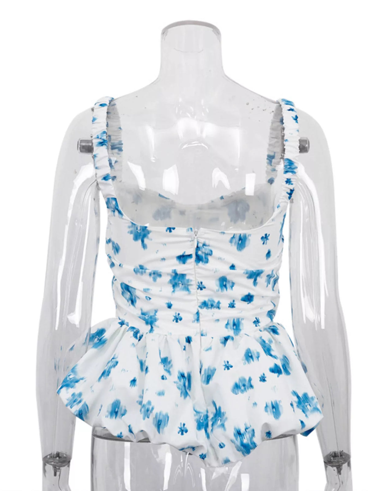 Ruffle hem detail on the sleeveless top