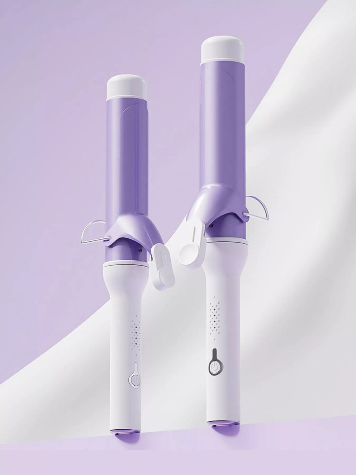 Lavender curling iron wand front view