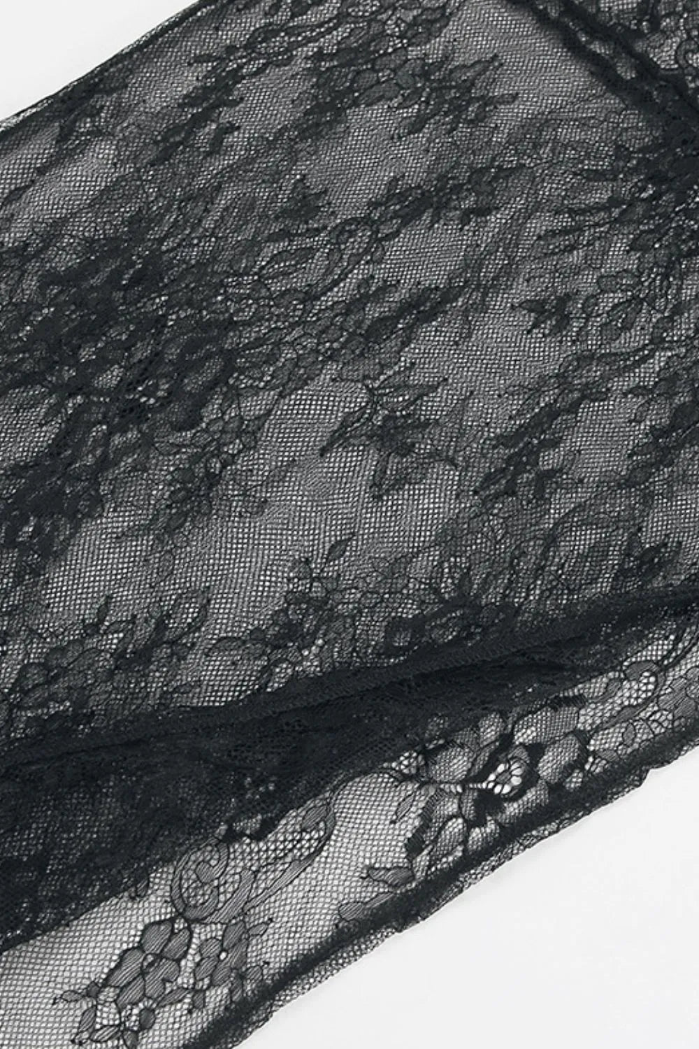 Lace sheer top sleeve detail