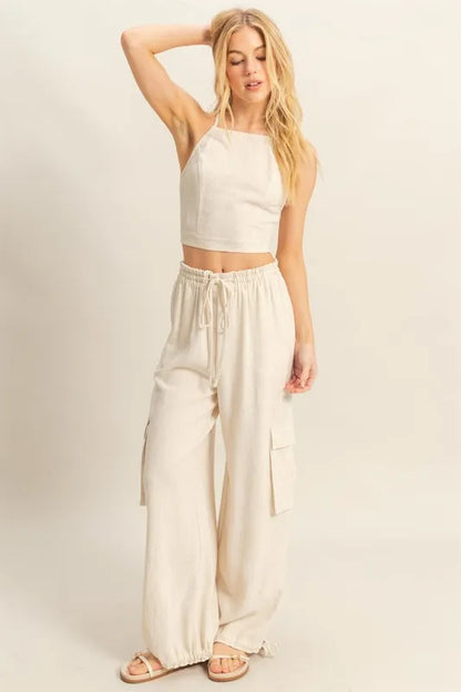 HYFVE Crop Top and Cargo Pants Set - Fashorio