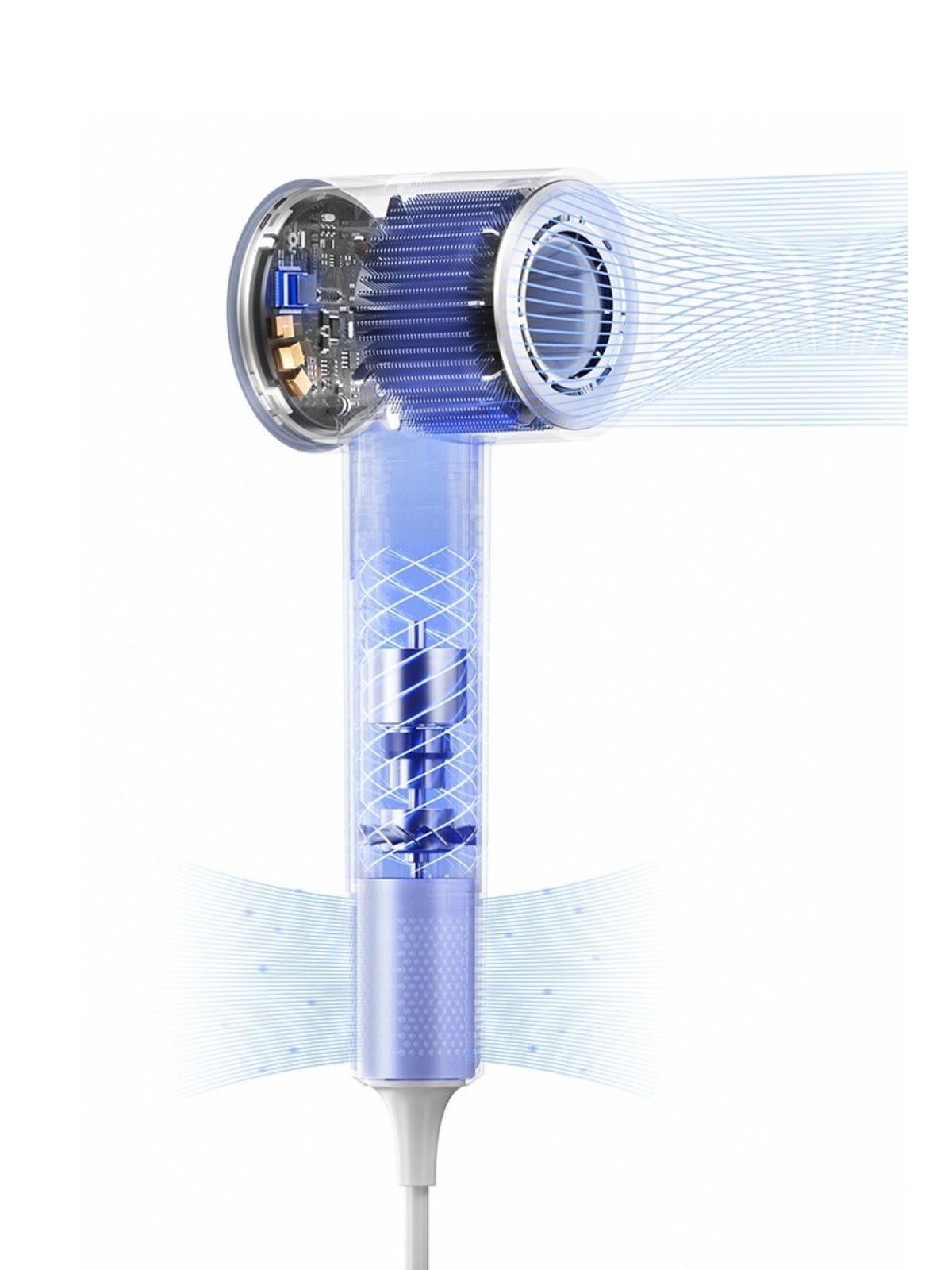 Hair dryer handle and controls