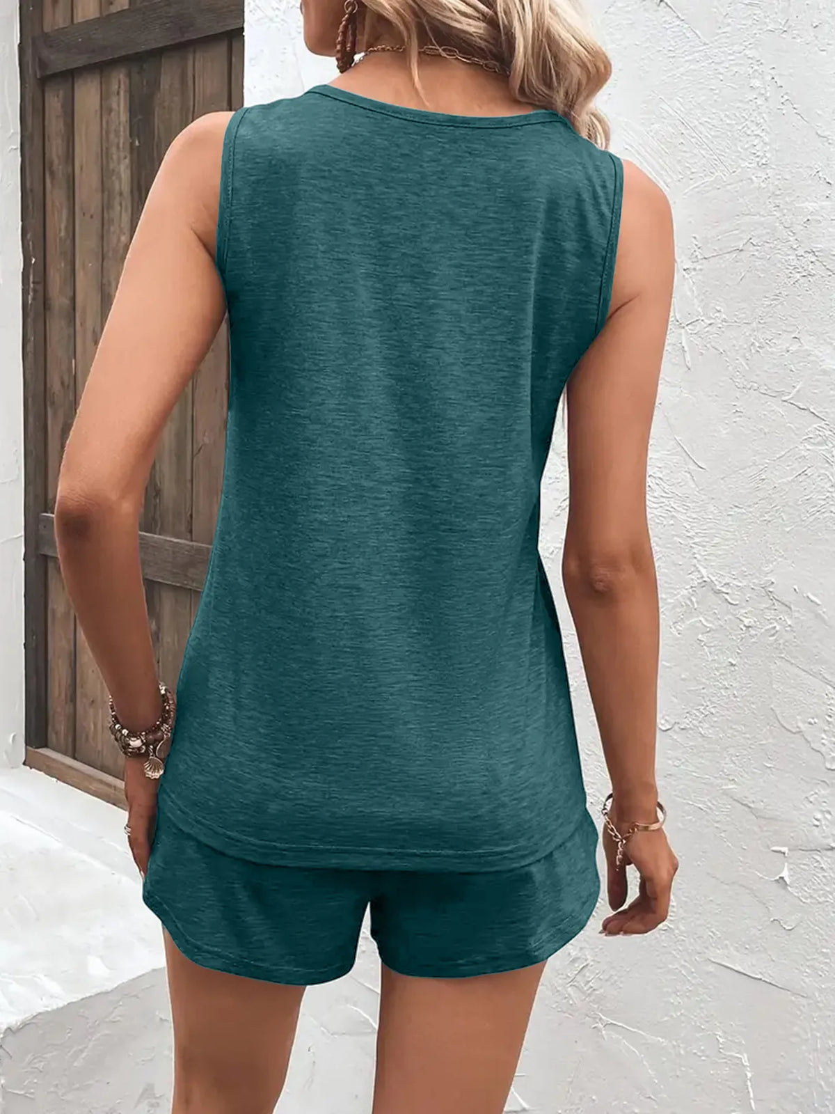 Tank top and shorts set styled together