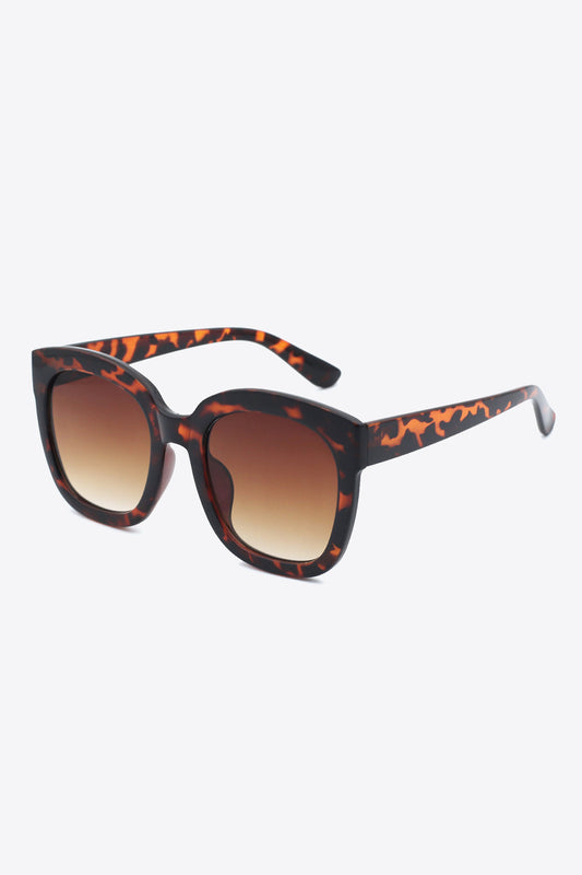 Polycarbonate Frame Square Sunglasses Tangerine One Size - Fashorio