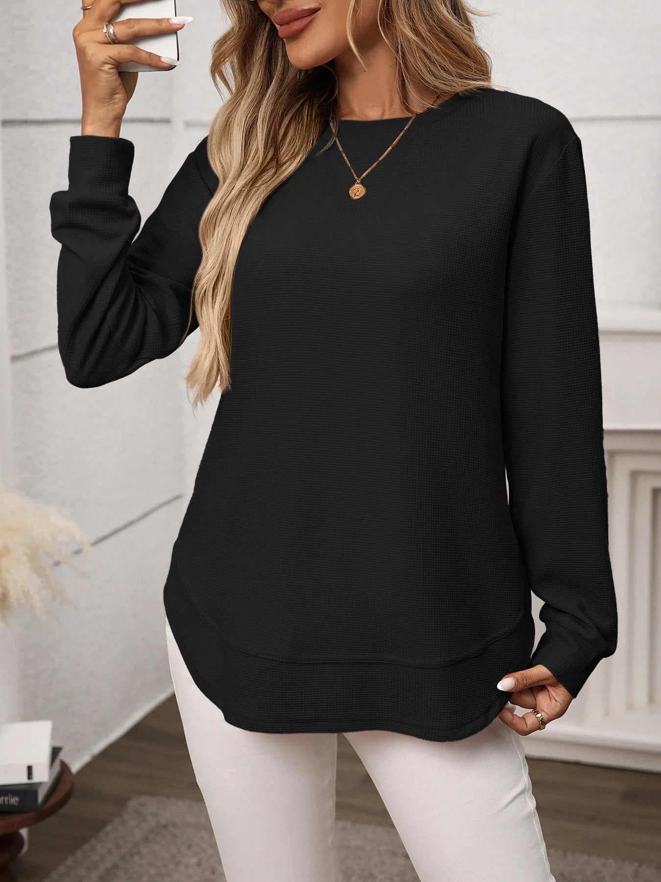 Long Sleeve Round Neck T-Shirt - Fashorio