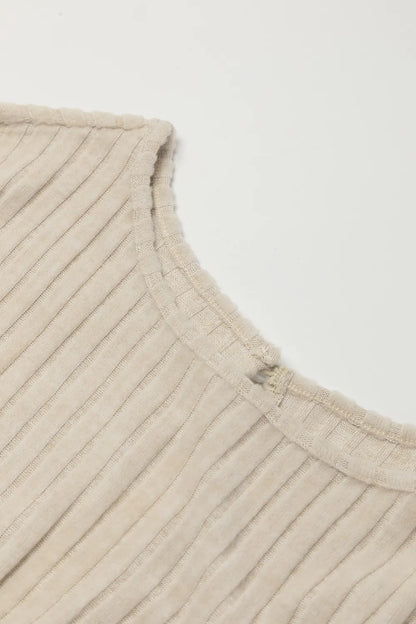 Ribbed Knit Wide Leg Jumpsuit - Fashorio