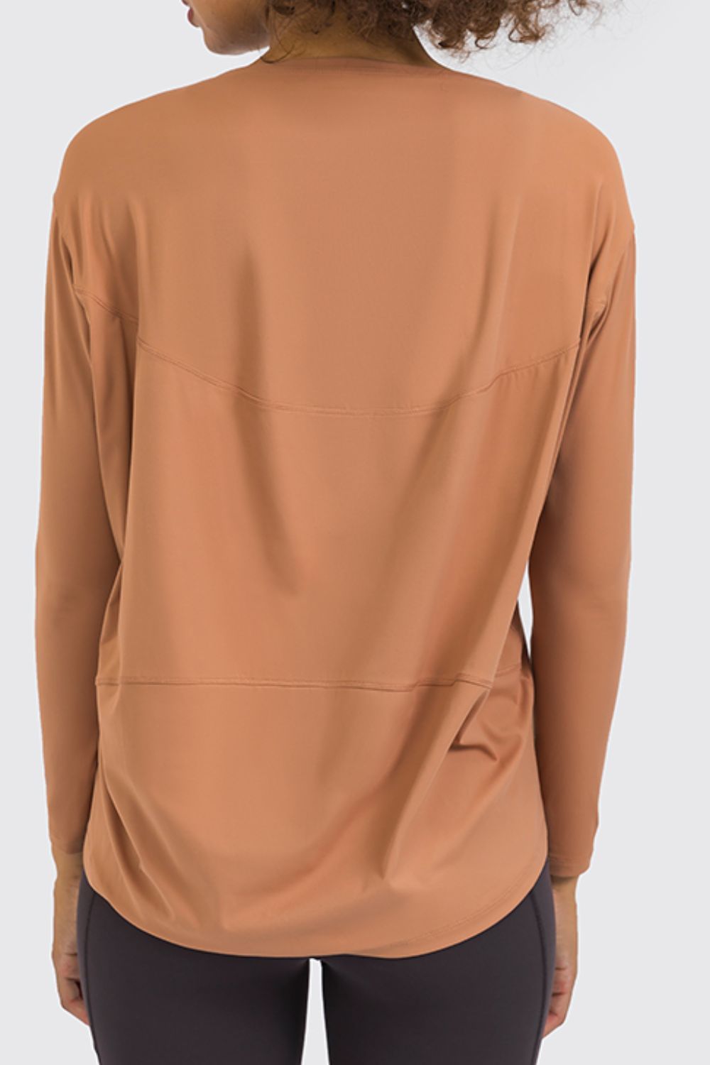 Loose fit active pullover top angled view