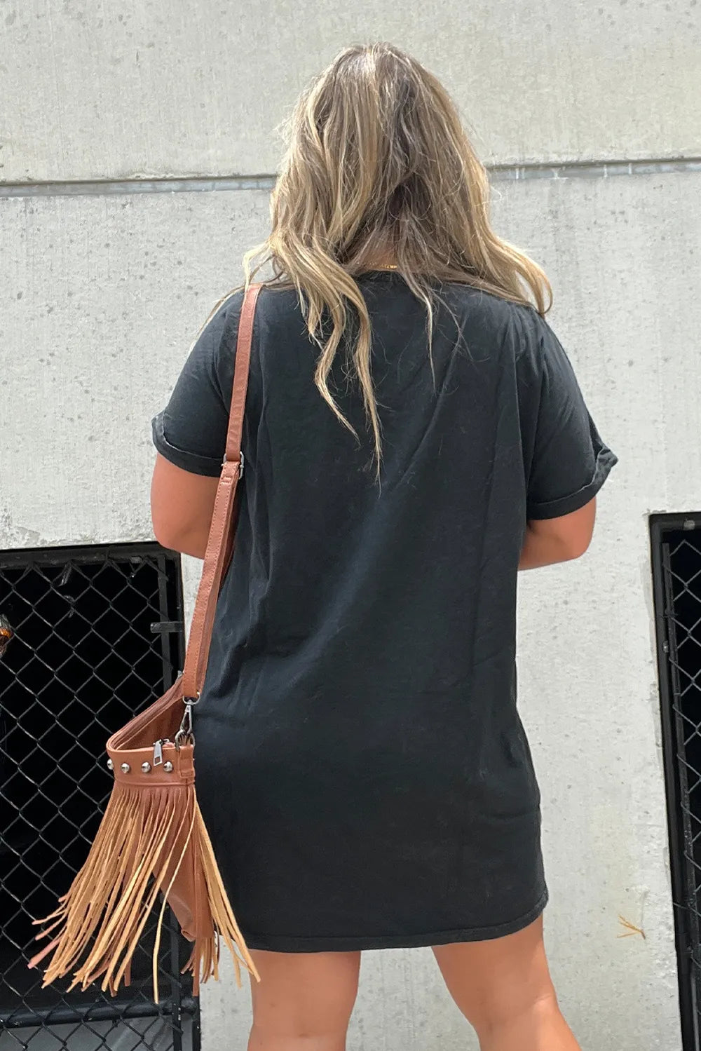 Short sleeve tee dress side view