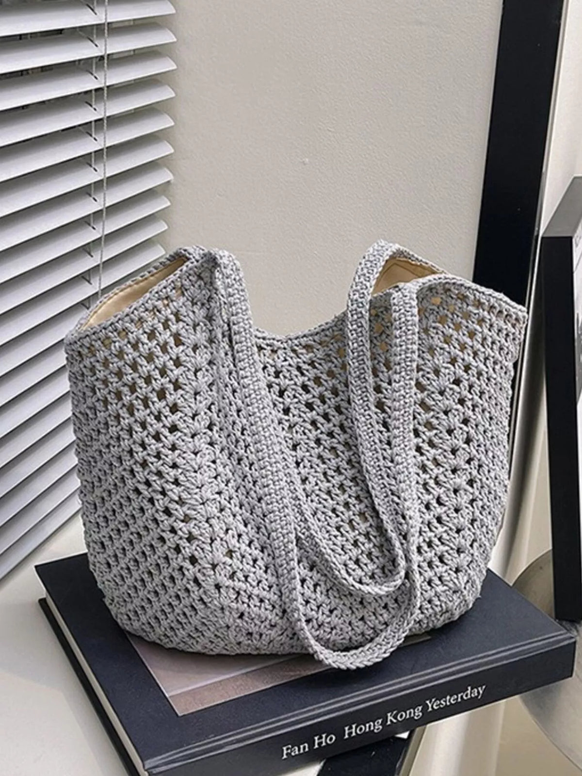 Straw bag weave texture close up