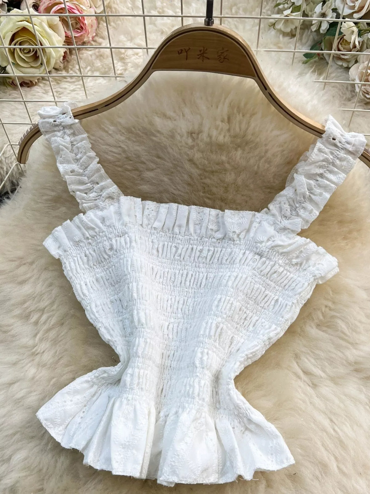 Crop top and skirt back view