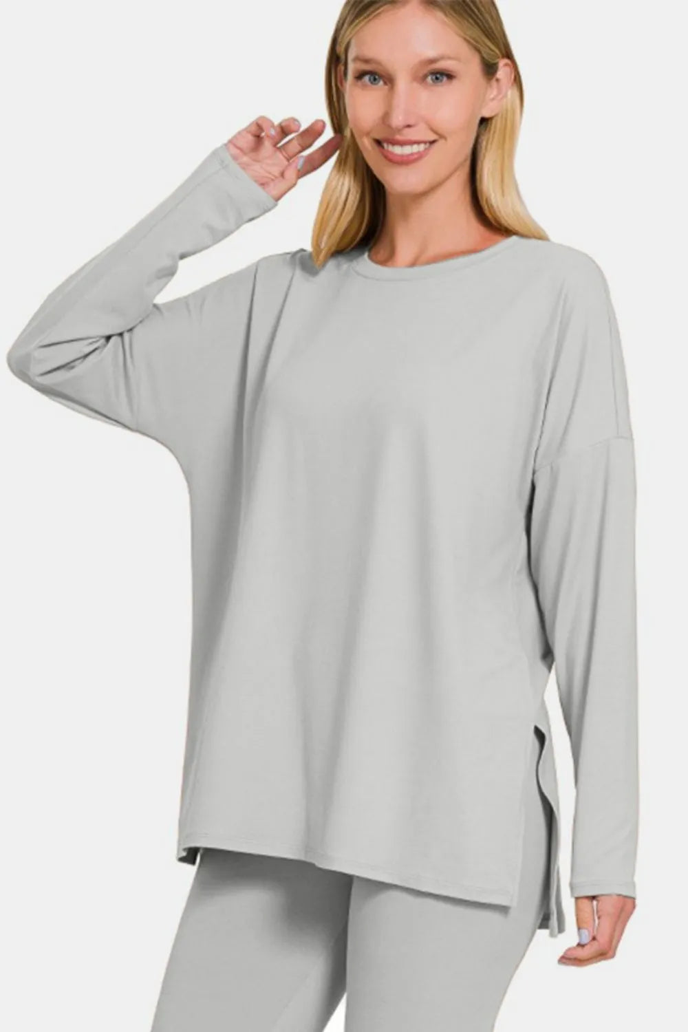 Zenana Full Size Brushed Microfiber Top and Leggings Lounge Set - Fashorio