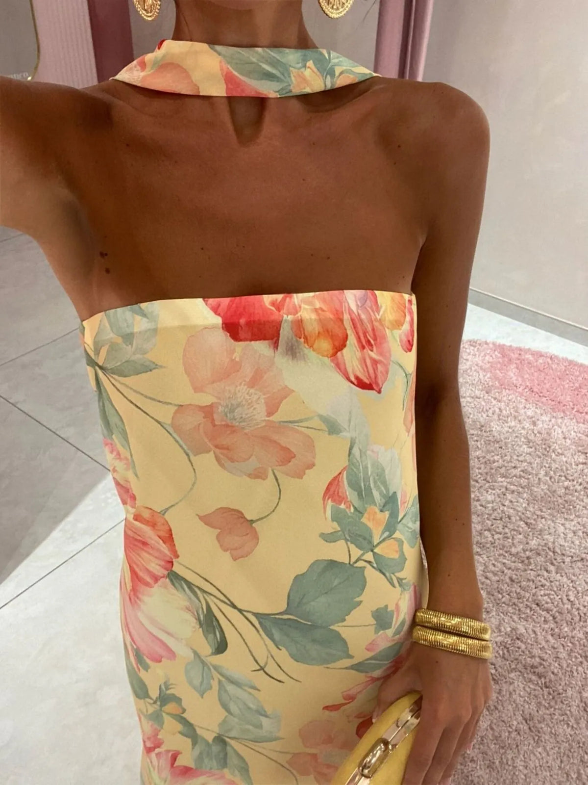 Printed tube maxi dress view 22