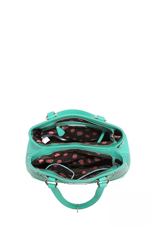 Monogram Pattern Handbag with Rhinestones Decor view 11